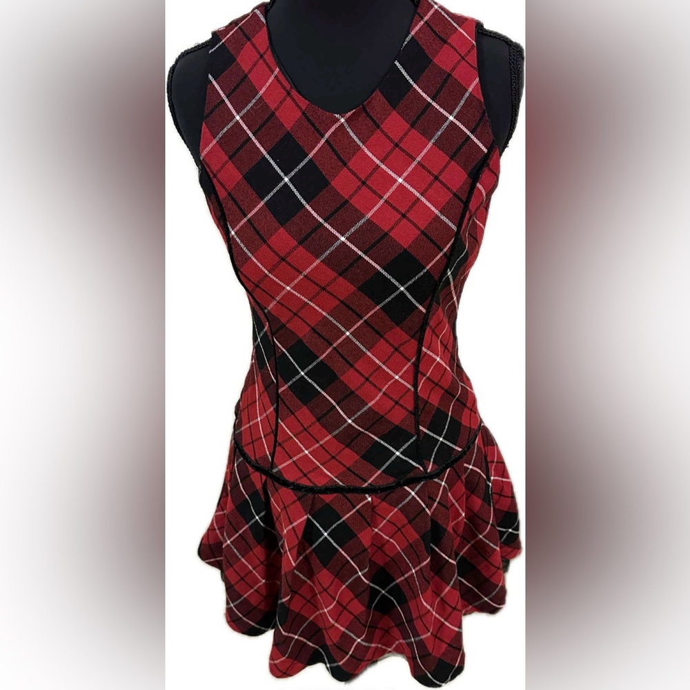 EUC Children’s Place Christmas Dress, Size 14, Plaid Drop Waist